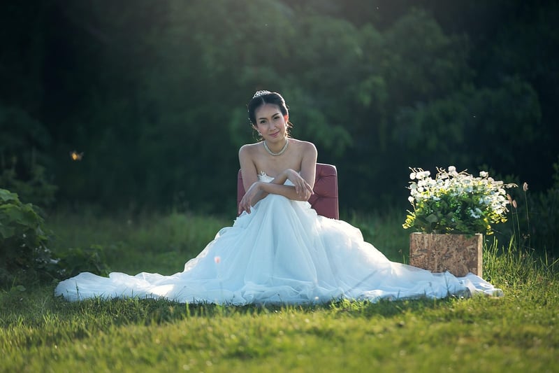 Bride in Vintage Wedding Dress